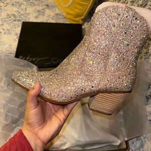 Betsey Johnson Glitter Ankle Boots